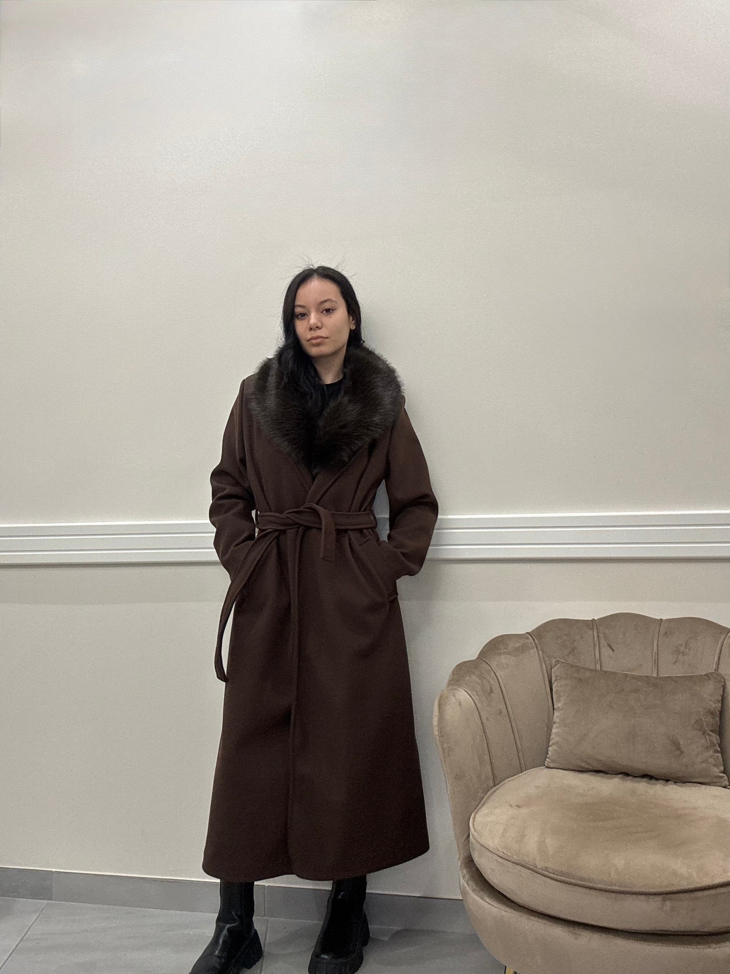 Cappotto collo pelliccia