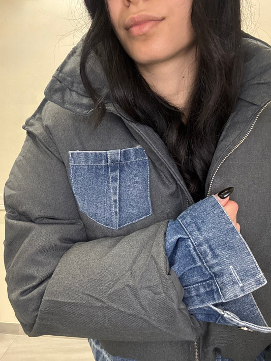 Giubbotto dettagli denim