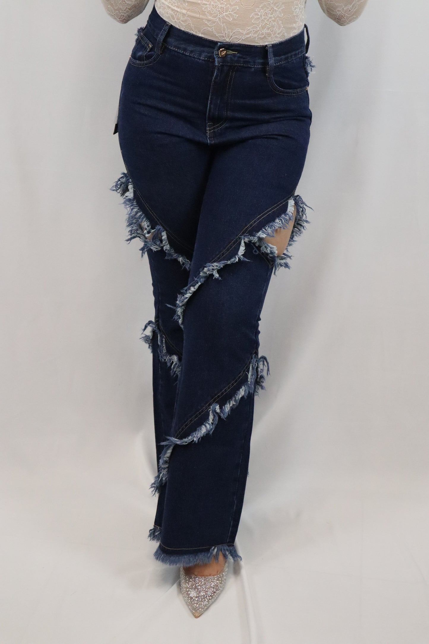 Jeans sfrangiato