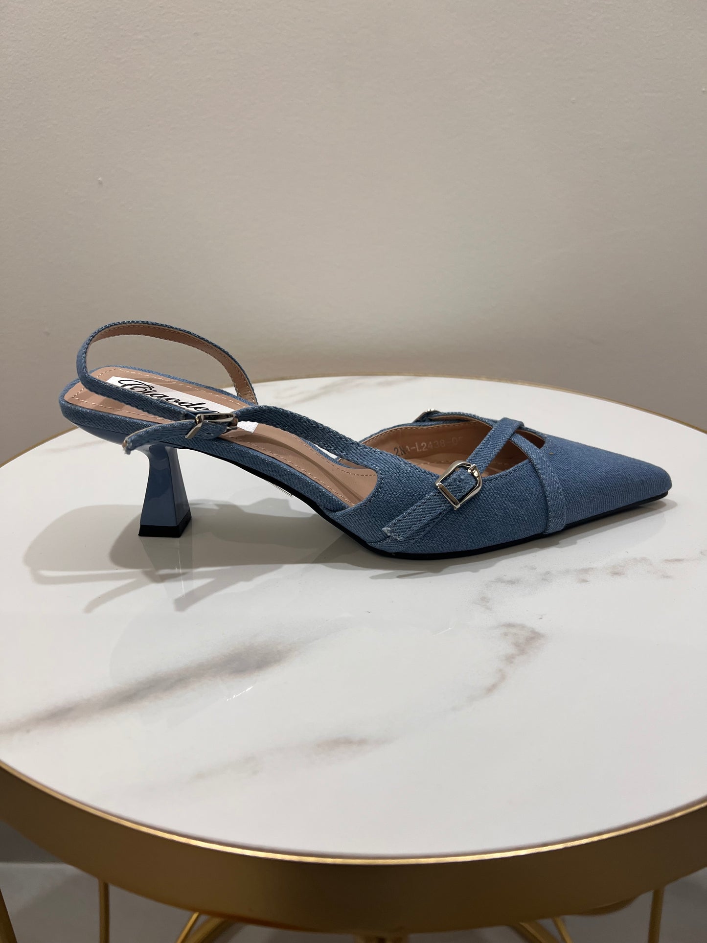 Slingback denim
