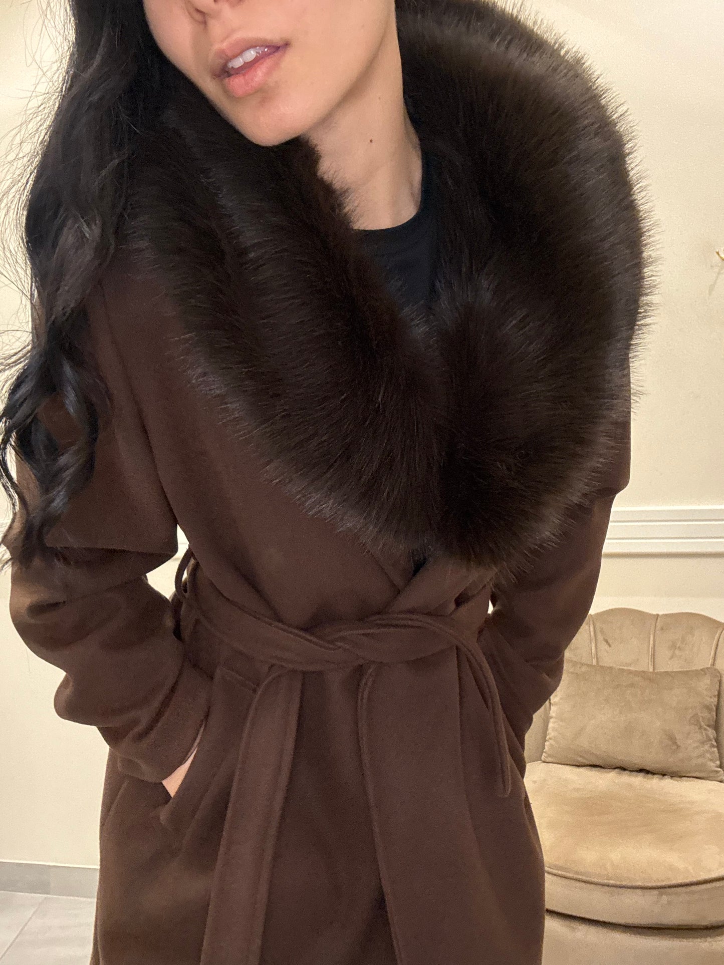 Cappotto collo pelliccia