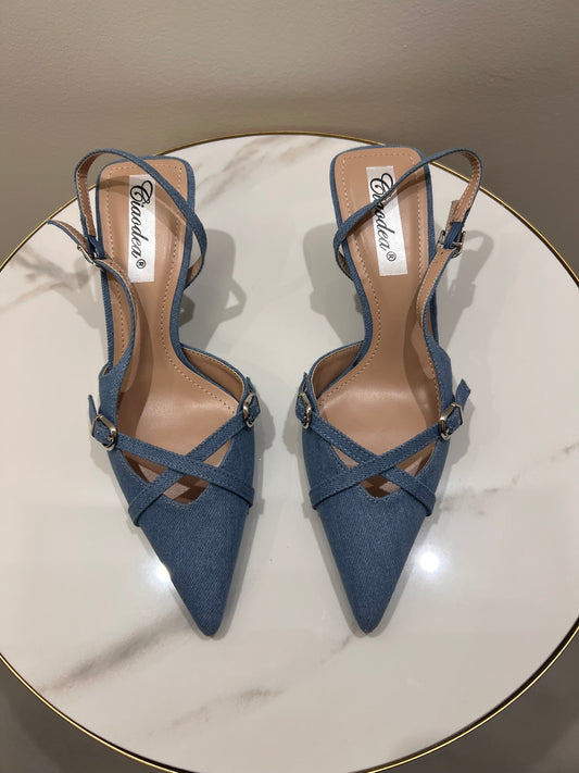 Slingback denim
